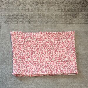 Roxy White and Pink Textured Fabric Cropped Tube Top.